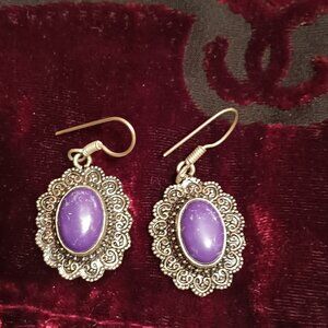 Charolite Sterling Silver Earrings